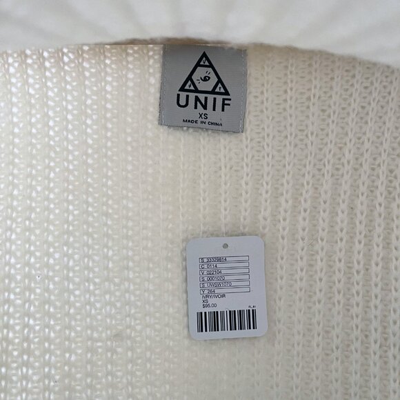 UNIF Women's White and Cream Jumper - Picture 3 of 4